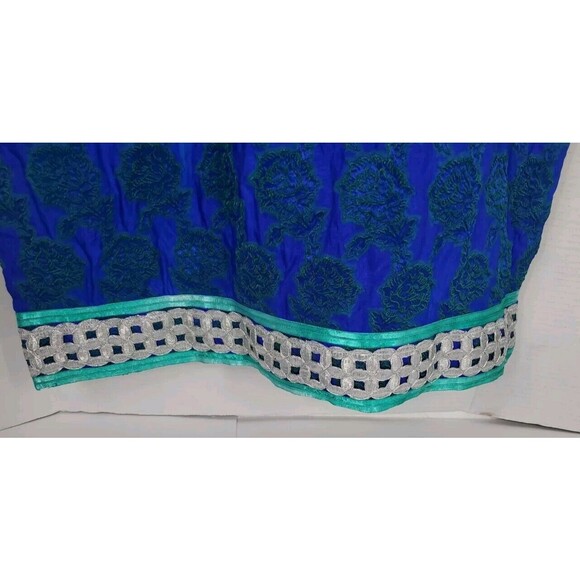 Beautiful Hand Made Sheath Dress vibrant‎ blue salwar kameez   Size 8 M. Hippy - Picture 6 of 6